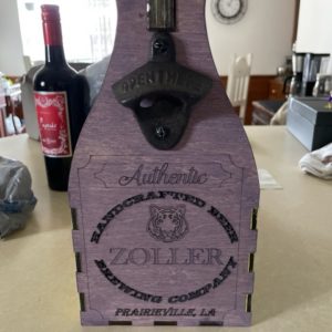 Purple and Gold Custom Wooden Drink Carrier