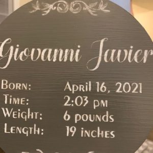 Custom Wooden Baby Birth Announcement
