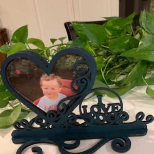 I Love You Picture Frame Stained Teal