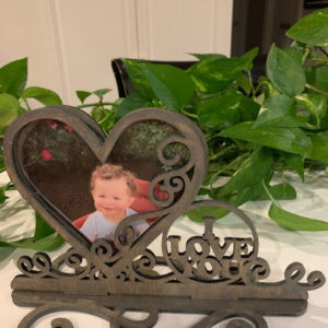 I Love You Picture Frame Stained Gray