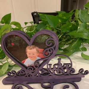 I Love You Picture Frame Stained Purple