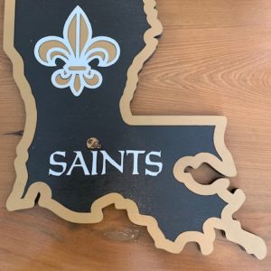 Louisiana with Saints Black with Gold Trim