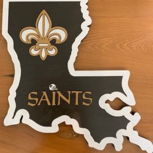 Louisiana with Saints Black with White Trim
